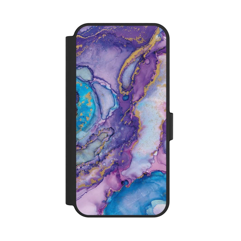 Galaxy S24 FE NIVOflip Encre tourbillonnante violette et bleue