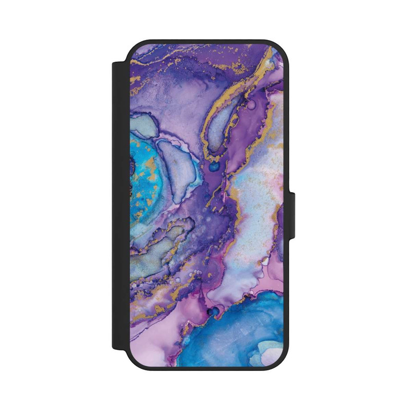 Galaxy S24 FE NIVOflip Encre tourbillonnante violette et bleue