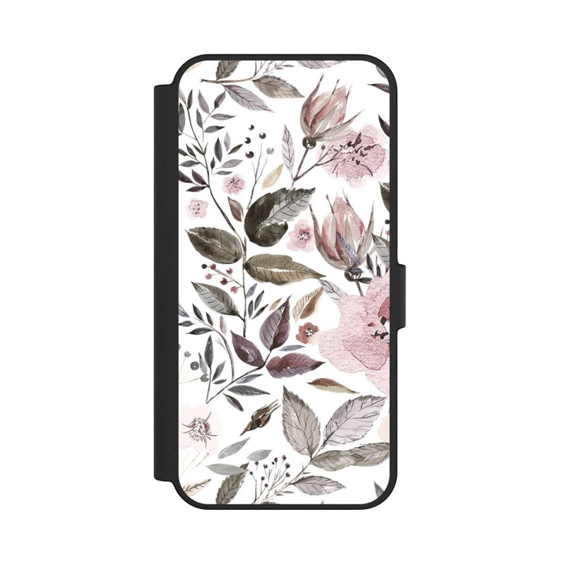 Galaxy S24 FE NIVOflip Aquarelle Fleurs Roses Brunes