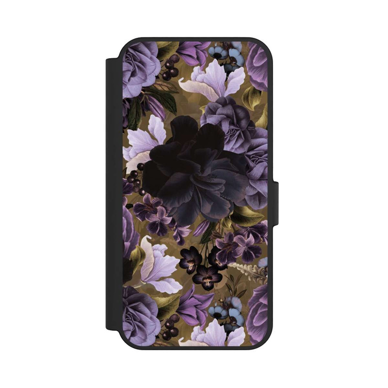 Galaxy S24 FE NIVOflip Fleurs vintage violettes et dorées