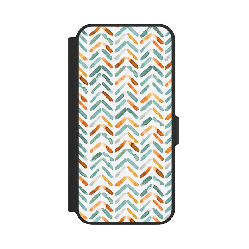 Galaxy S24 FE NIVOflip Elegant Fall Chevron Blue Orange