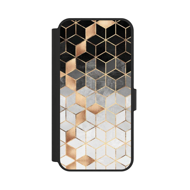 Galaxy S24 FE NIVOflip Cubes Sombres & Dorés