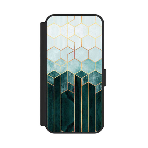 Samsung Galaxy S24 FE 5G NIVOflip Blaugrüne Sechsecke