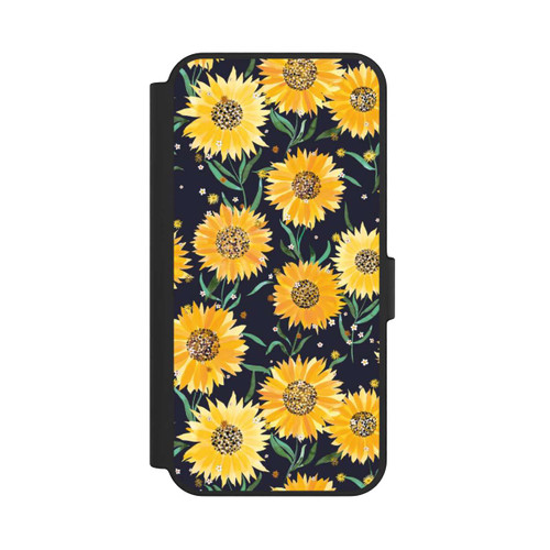 Samsung Galaxy S24 FE 5G NIVOflip Sonnenblumen schwarz