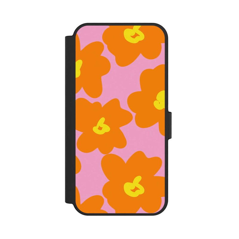 Galaxy S24 FE NIVOflip Retro floral pattern pink and orange