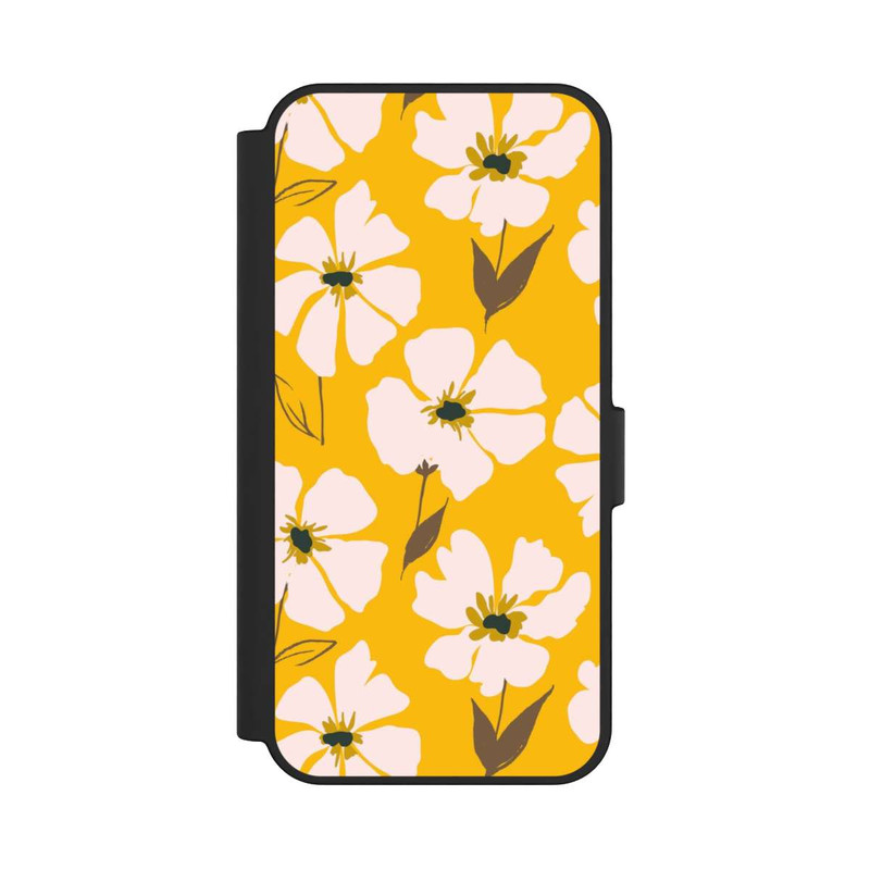 Galaxy S24 FE NIVOflip Blumenwiese auf Gelb Ocker
