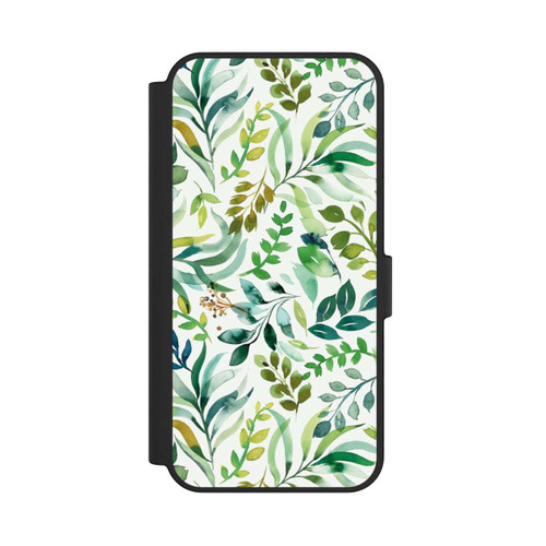 Samsung Galaxy S24 FE 5G NIVOflip Aquarell Palmenblätter Botanisch Grün