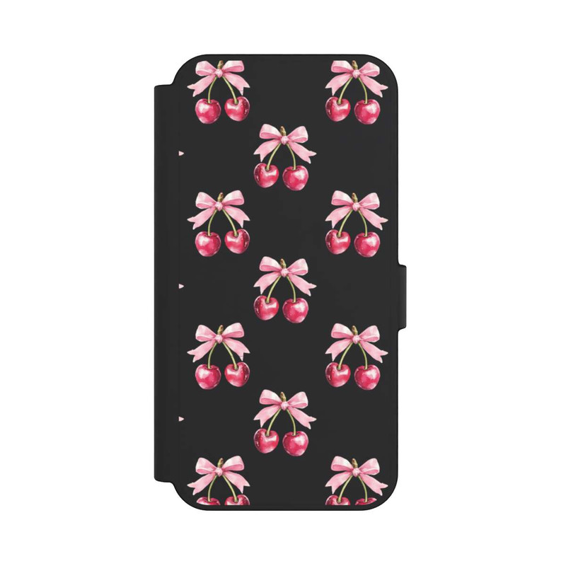 Galaxy S24 FE NIVOflip Motif Nœud Cerise transparent avec IA