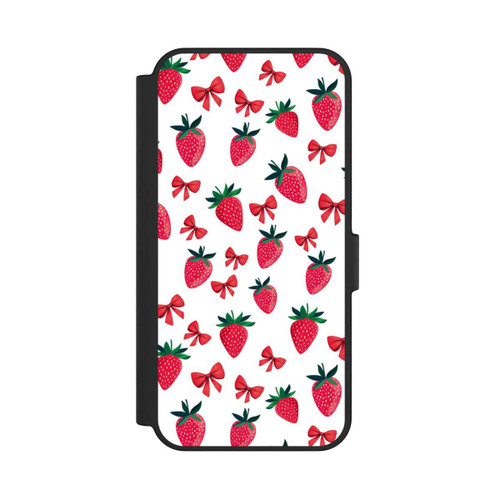 Samsung Galaxy S24 FE 5G NIVOflip Erdbeer Herz Muster Schleifen Rot