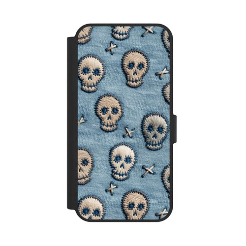 Samsung Galaxy S24 FE 5G NIVOflip Skulls on Jeans Pattern