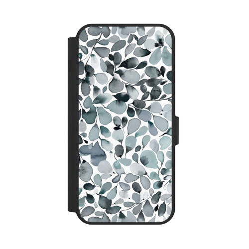 Samsung Galaxy S24 FE 5G NIVOflip Eukalyptus Aquarell Blätter Grau