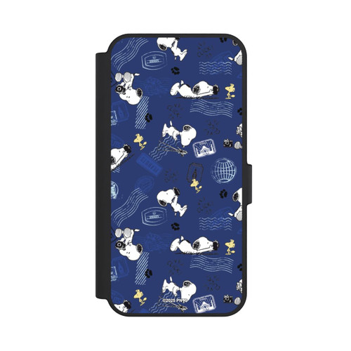Samsung Galaxy S24 FE 5G NIVOflip Peanuts Travel Stamps Pattern Blue
