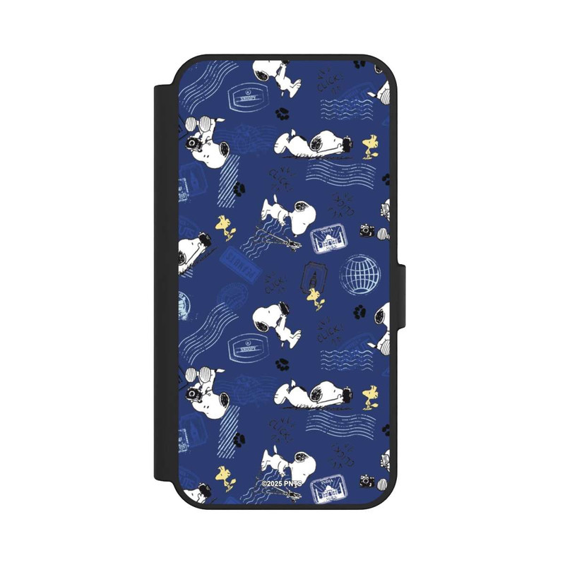 Galaxy S24 FE NIVOflip Peanuts Travel Stamps Pattern Blue