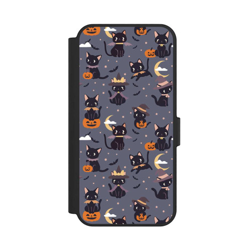 Samsung Galaxy S24 FE 5G NIVOflip Cute Halloween Witch Cats and Pumpkins