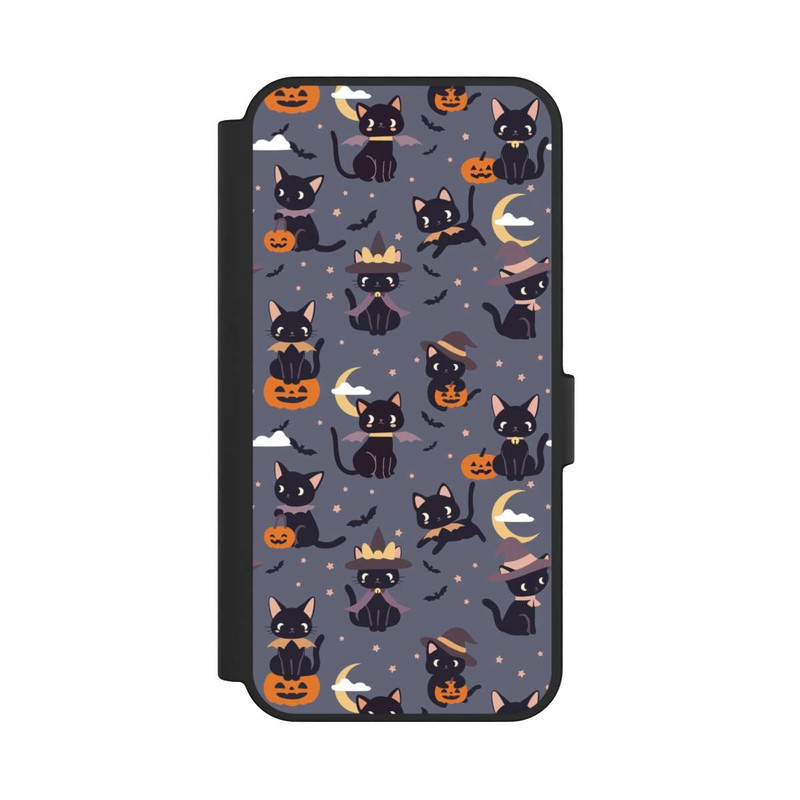 Galaxy S24 FE NIVOflip Cute Halloween Witch Cats and Pumpkins