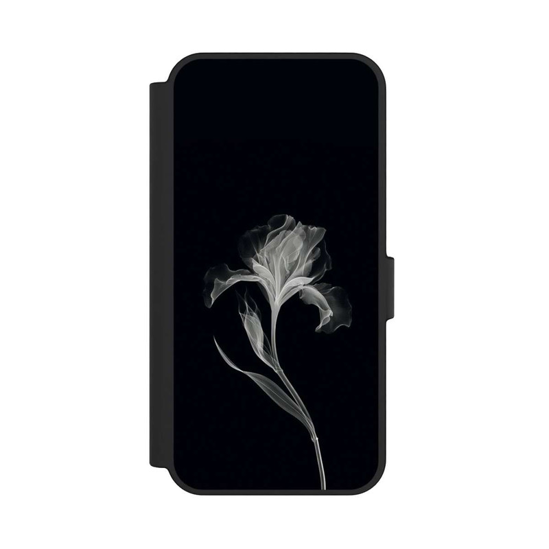 Galaxy S24 FE NIVOflip Fleur négative Gris sur noir avec IA