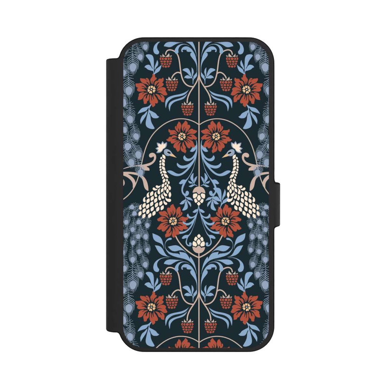Galaxy S24 FE NIVOflip Vintage Peacock Garden Arts and Crafts Floral Dark