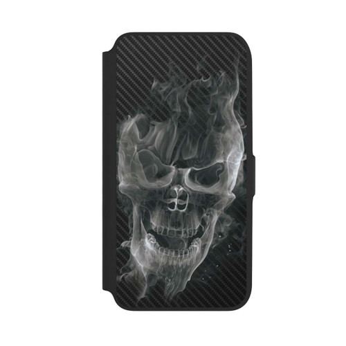 Samsung Galaxy A16 5G NIVOflip rauchender Totenkopf Carbon
