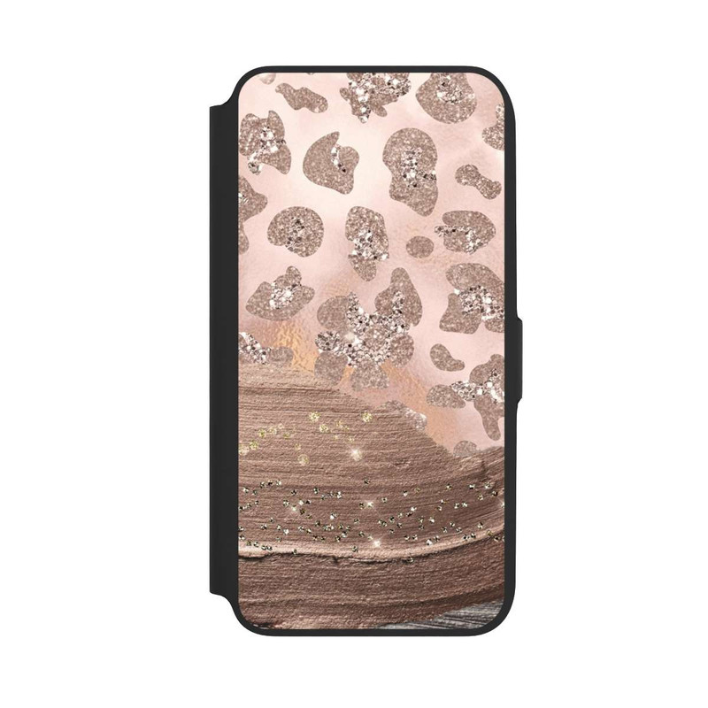Galaxy A16 5G NIVOflip Silberner Leoparden Glitzerlook