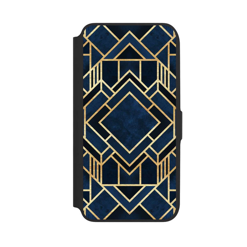 Galaxy A16 5G NIVOflip Kunst Deko Blau Golddruck