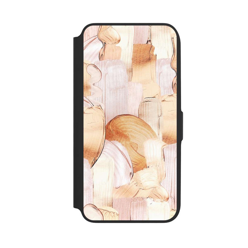 Galaxy A16 5G NIVOflip Weiß/Gold Pinsel Muster