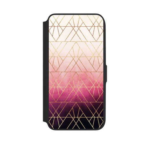 Samsung Galaxy A16 5G NIVOflip Pink Ombre Dreiecke Golddruck