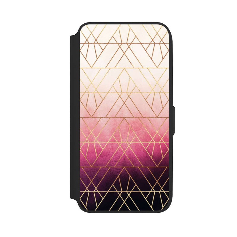 Galaxy A16 5G NIVOflip Pink Ombre Dreiecke Golddruck
