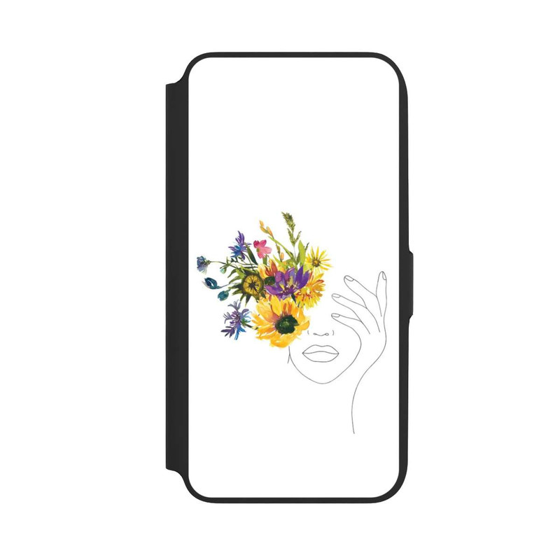 Galaxy A16 5G NIVOflip Line Art Frau Sonnenblumen