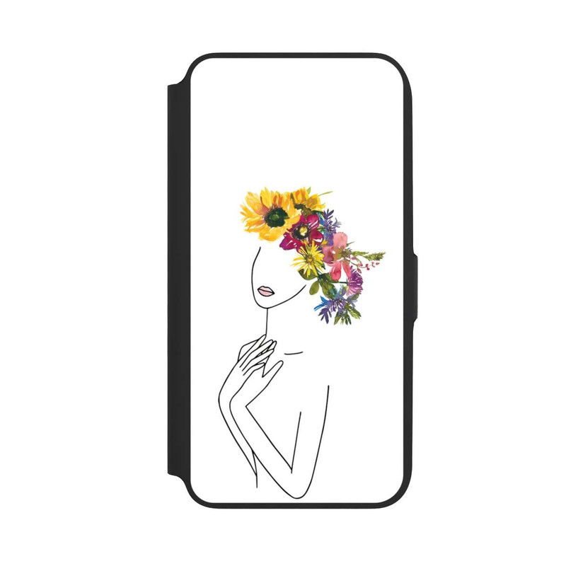 Galaxy A16 5G NIVOflip Line Art Frau mit Blumenkrone