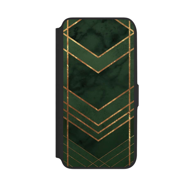 Galaxy A16 5G NIVOflip Dark Green Pattern Golden Stripes