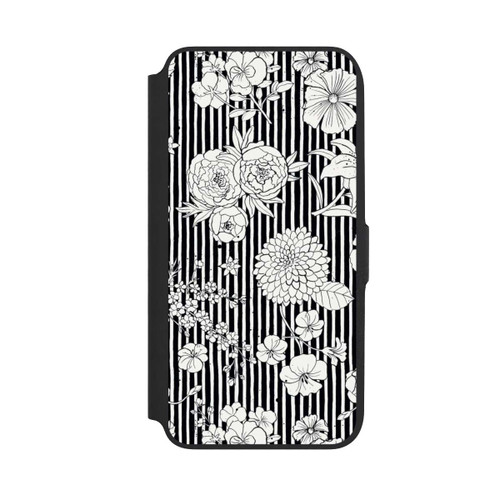 Samsung Galaxy A16 5G NIVOflip Blumen und Streifen Schwarz und Weiß