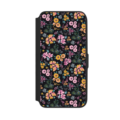 Samsung Galaxy A16 5G NIVOflip Kleine bunte Blumen Schwarz 2