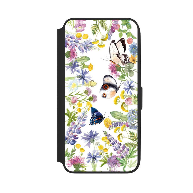Galaxy A16 5G NIVOflip Bunte Frühlingsblumen und Schmetterlinge