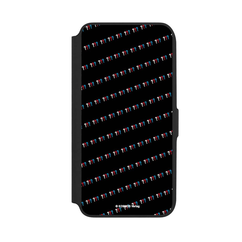 Galaxy A16 5G NIVOflip Drei Fragezeichen Muster Schräg