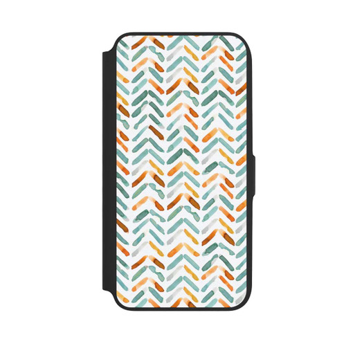 Samsung Galaxy A16 5G NIVOflip Elegantes Herbstchevron Blau Orange