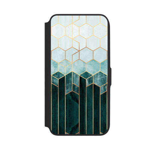 Samsung Galaxy A16 5G NIVOflip Blaugrüne Sechsecke