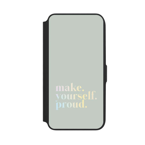 Samsung Galaxy A16 5G NIVOflip Make Yourself Proud Zitat-Minze und Farbverlauf