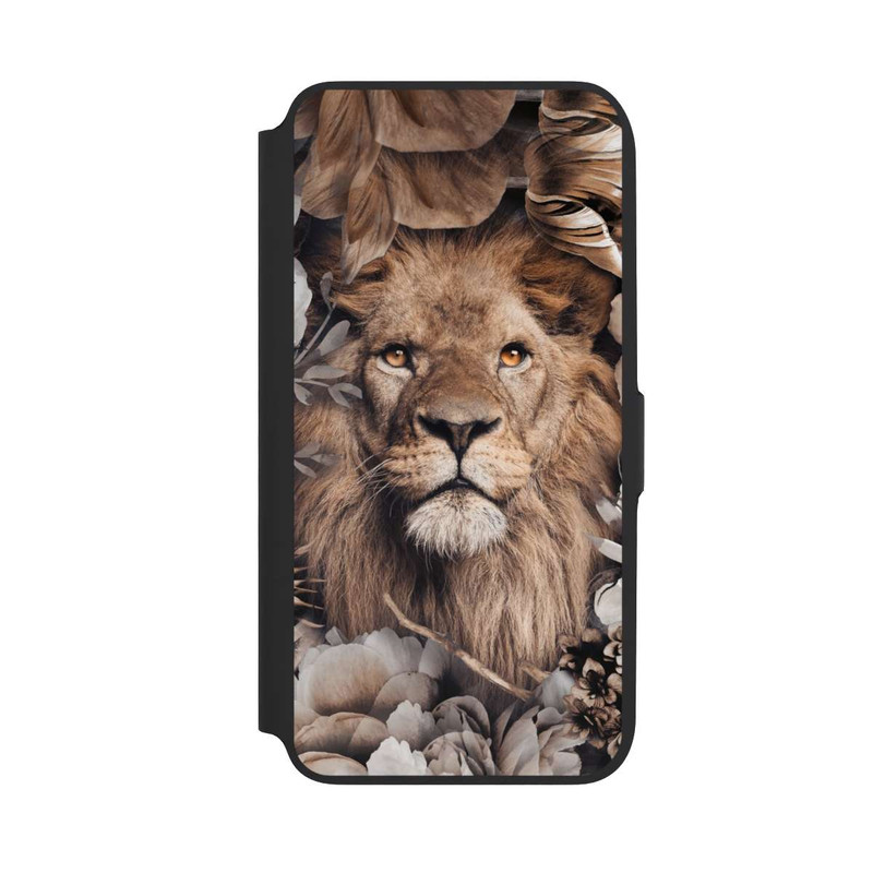 Galaxy A16 5G NIVOflip Löwe Blumenrahmen Beige