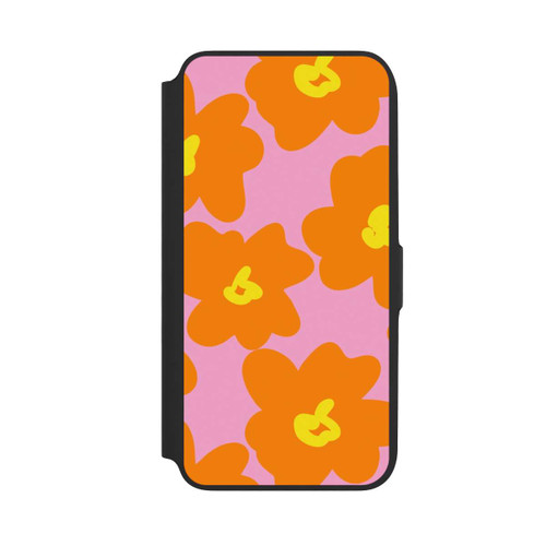 Samsung Galaxy A16 5G NIVOflip Retro Blumenmuster Pink und Orange