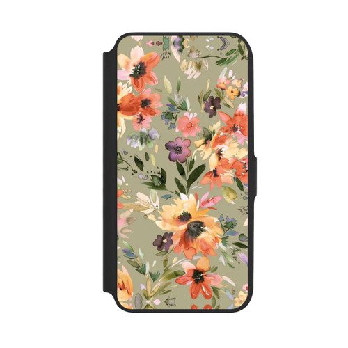 Samsung Galaxy A16 5G NIVOflip Malerische tropische Blumen Salbeigrün