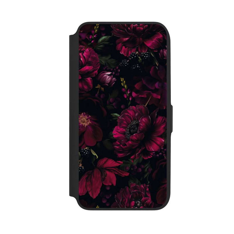 Galaxy A16 5G NIVOflip Dunkle Rote Blumen Liebe