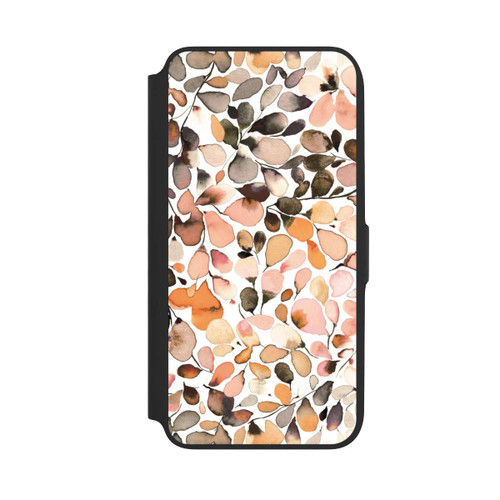 Samsung Galaxy A16 5G NIVOflip Eukalyptus Aquarellblätter Dunkelbraun Herbst
