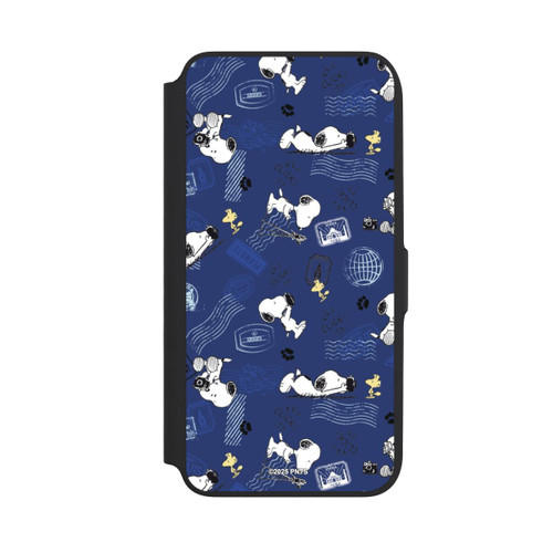 Samsung Galaxy A16 5G NIVOflip Peanuts Travel Stamps Pattern Blue
