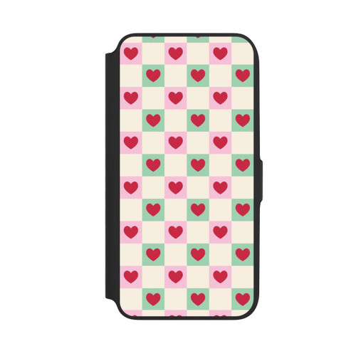 Samsung Galaxy A16 5G NIVOflip Valentine Checked Hearts Pattern Pink Green