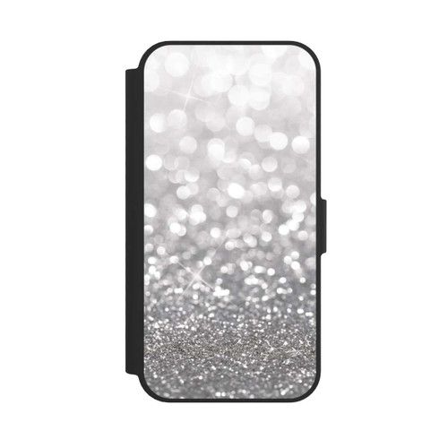Apple iPhone 16e NIVOflip Pluie de Paillettes Argentées Look