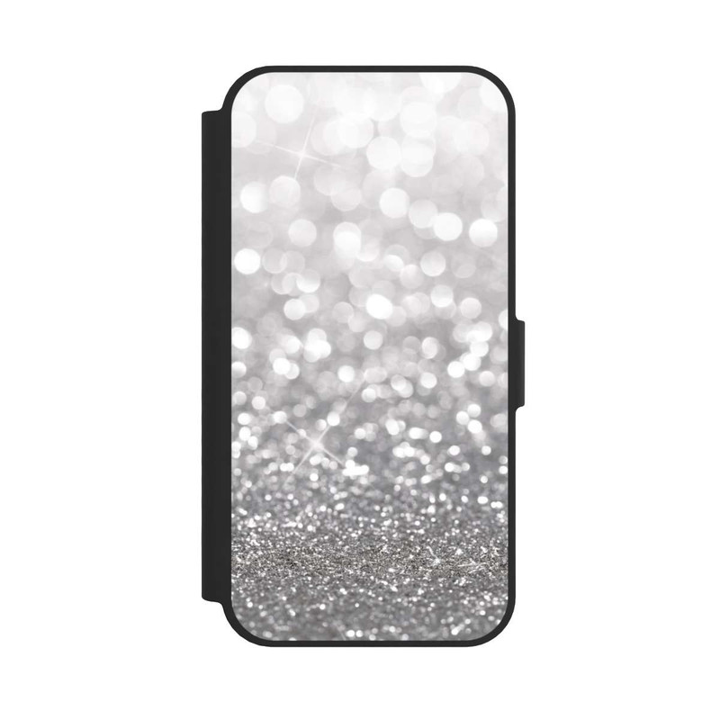iPhone 16e NIVOflip Pluie de Paillettes Argentées Look