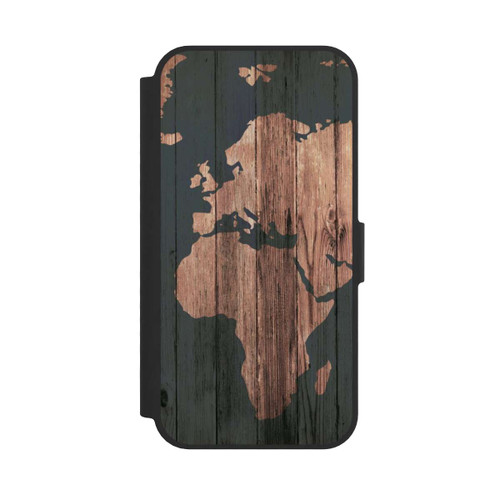 Apple iPhone 16e NIVOflip Wooden World Map