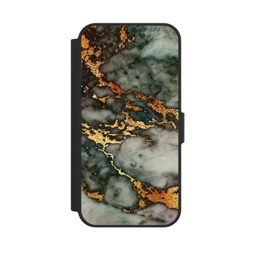 Apple iPhone 16e NIVOflip Grey and Golden Marble Look