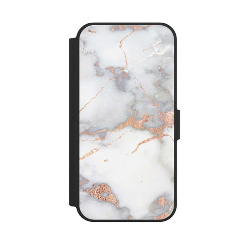 Apple iPhone 16e NIVOflip White and Golden Marble Look