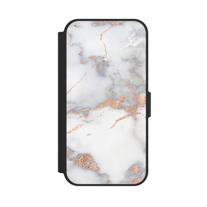 iPhone 16e NIVOflip Weißer und goldener Marmorlook